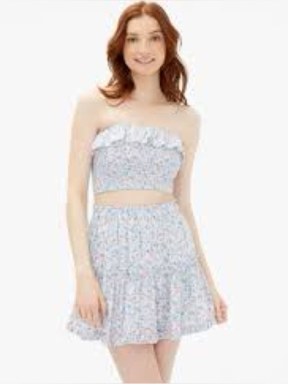 Aeropostale Smocked Crop Tube Top & Skirt Set